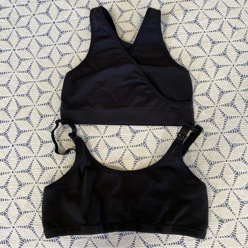 Bravado and Dynabelly Black Nursing Bras Bundle of 2 Size Medium No Underwire